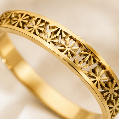 Plain Flower Gold Handcuff