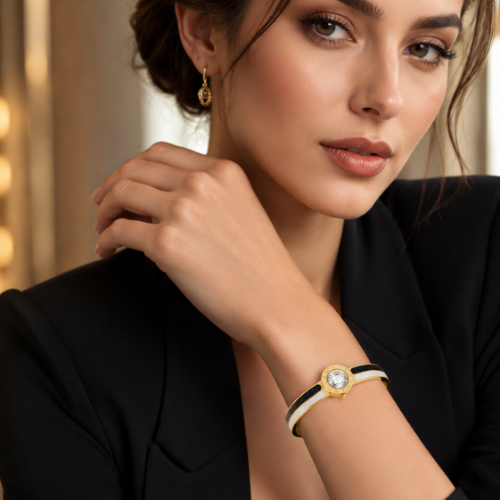 Roman Zircon Dial Handcuff