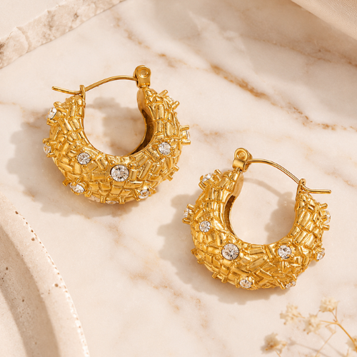 Chunky Zircon Hoops