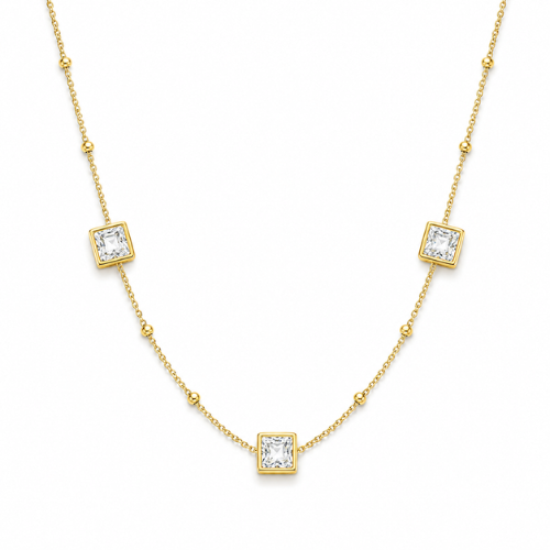 White Cube Ball Chain Necklace