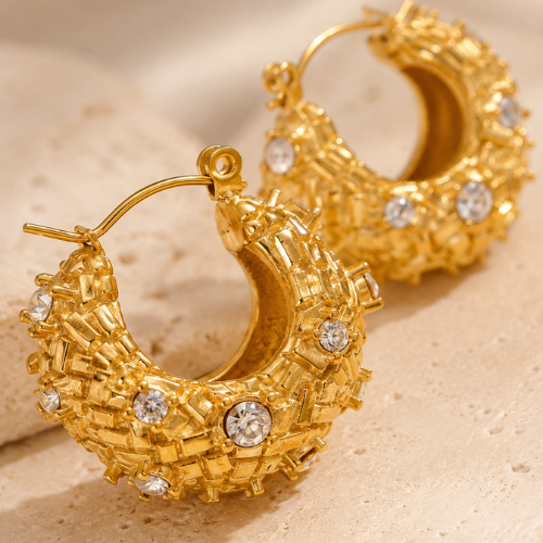 Chunky Zircon Hoops
