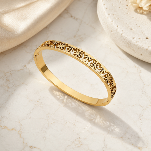 Plain Flower Gold Handcuff
