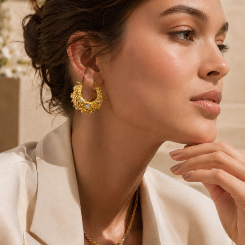 Chunky Zircon Hoops