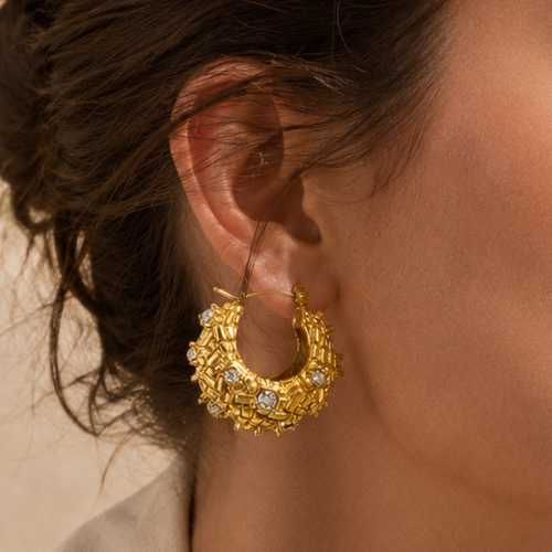 Chunky Zircon Hoops